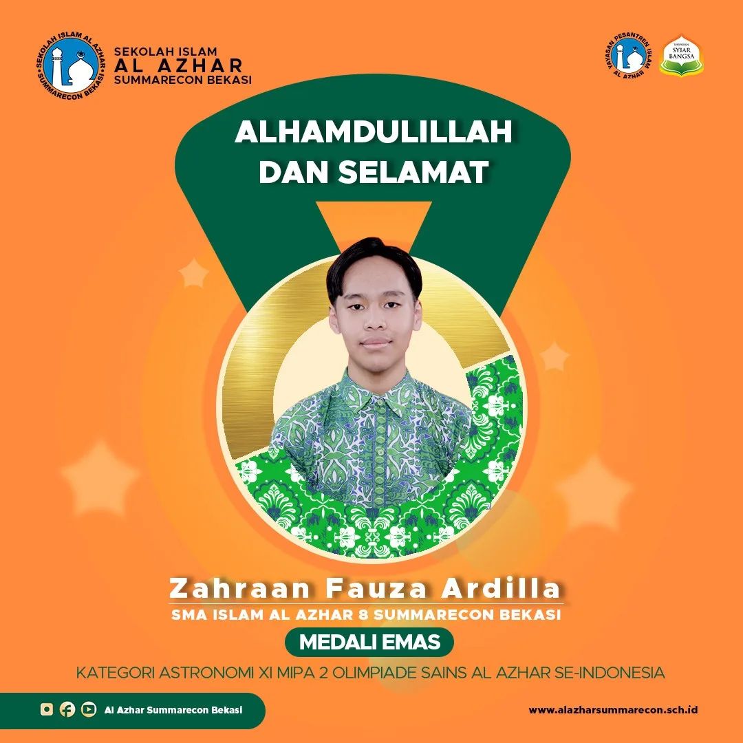 SMA Islam Al Azhar 8 Summarecon Bekasi alam kompetisi Olimpiade Sains Al Azhar (OSA) ke-XIV bersama Yayasan Pesantren Islam @ypi_alazhar.